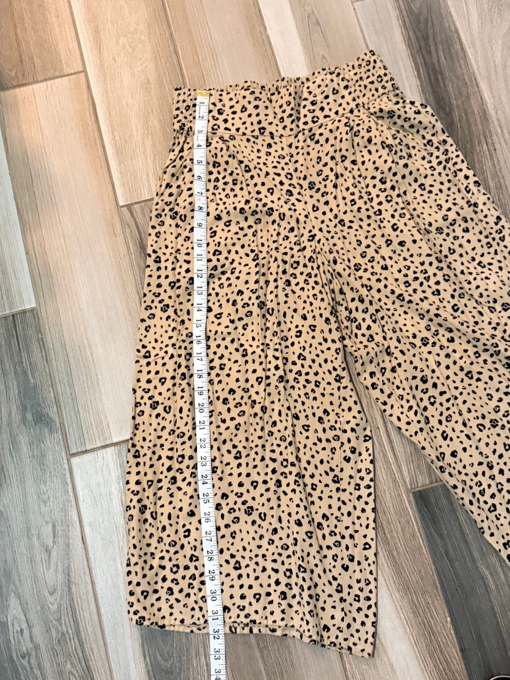 Sunday Best Tan Leopard Print Wide-Leg Cropped Pants - Picture 6 of 9